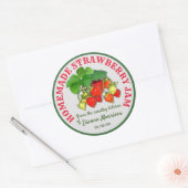 Sticker Rond Confiture de fraises maison personnalisée Texte pe (Enveloppe)