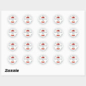 Sticker Rond Confiture de fraises maison rustique (Feuille)
