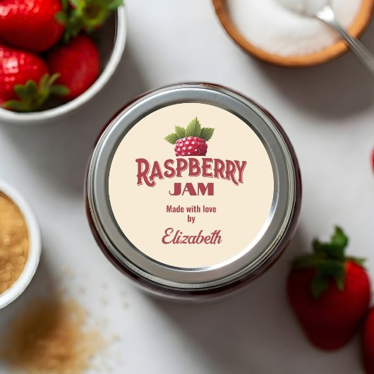 Sticker Rond Confiture de framboise