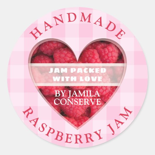 Sticker Rond Confiture de framboise artisanale (Devant)