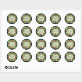 Sticker Rond Confiture de framboise florale (Feuille)