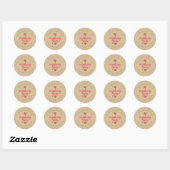 Sticker Rond Confiture de framboise maison rustique peut pot en (Feuille)