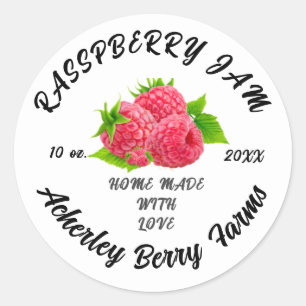Sticker Rond Confiture de framboise personnalisée Classique  Cl
