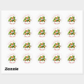 Sticker Rond Confiture de fruits de pêche (Feuille)
