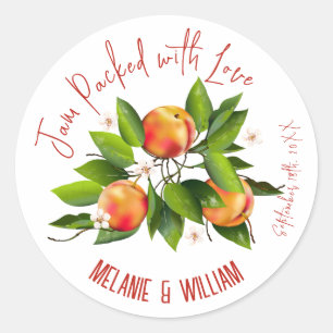 Sticker Rond Confiture de fruits de pêche