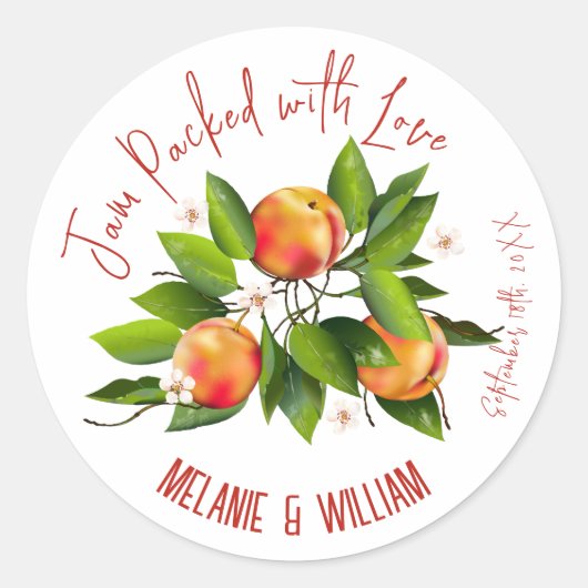 Sticker Rond Confiture de fruits de pêche (Devant)