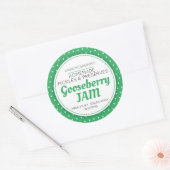 Sticker Rond Confiture de gooseberry vert blanc polka préserver (Enveloppe)