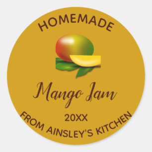 Sticker Rond Confiture de mangue maison comestible