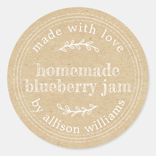 Sticker Rond Confiture de Myrtille Maison Rustique dans du Papi (Devant)