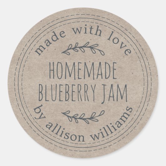 Sticker Rond Confiture de Myrtille Maison Rustique dans du Papi (Devant)