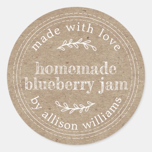 Sticker Rond Confiture de Myrtille Maison Rustique dans du Papi (Devant)