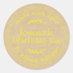 Sticker Rond Confiture de Myrtille Maison Rustique dans du Papi