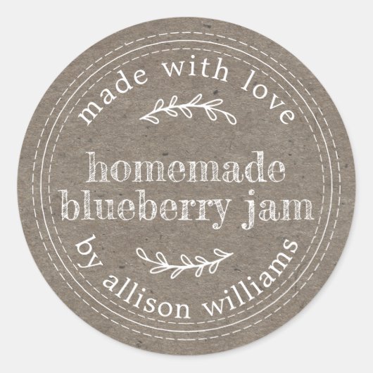Sticker Rond Confiture de Myrtille Maison Rustique dans du Papi (Devant)