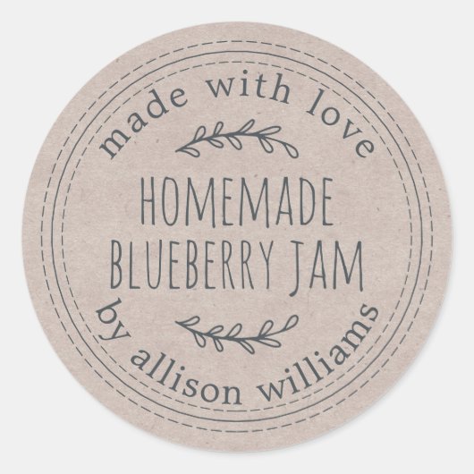 Sticker Rond Confiture de Myrtille Maison Rustique dans du Papi (Devant)