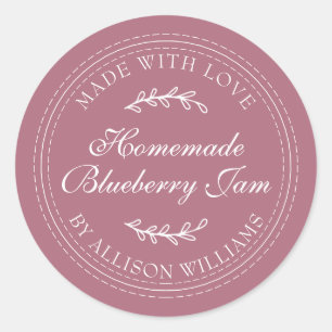 Sticker Rond Confiture de myrtille maison rustique en conserve