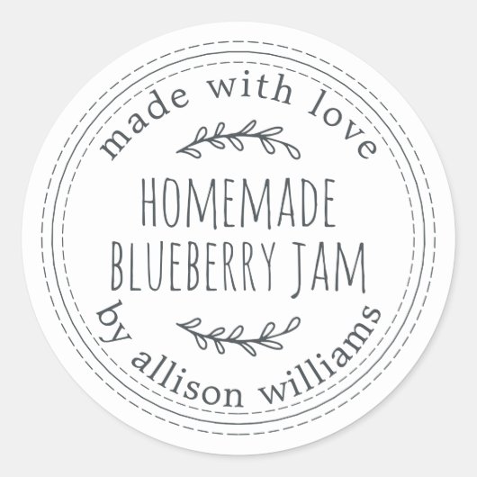 Sticker Rond Confiture de Myrtille Maison Rustique Mise en Pot  (Devant)