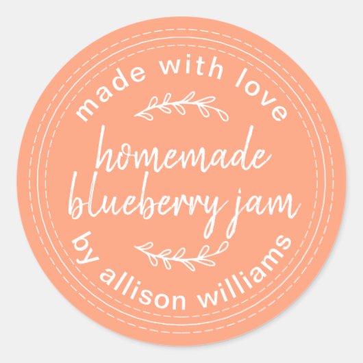 Sticker Rond Confiture De Myrtille Maison Rustique Mise En Pot (Devant)