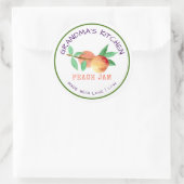 Sticker Rond Confiture de pêche de la cuisine de grand-mère fai (Sac)