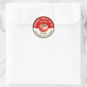 Sticker Rond Confiture de tomates maison avec deux couleurs (Sac)