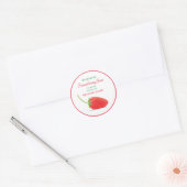 Sticker Rond Confiture d'illustration de fraise (Enveloppe)