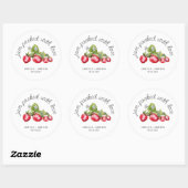 Sticker Rond Confiture Emballée Avec Amour Fraise Jam Mariage F (Feuille)