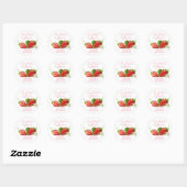 Sticker Rond Confiture emballée avec de l'amour fraise | MARIAG (Feuille)