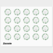 Sticker Rond Confiture Favor De Mariage Emballée De Succulents  (Feuille)