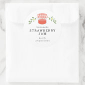 Sticker Rond Confiture maison Jar Floral Blanc (Sac)