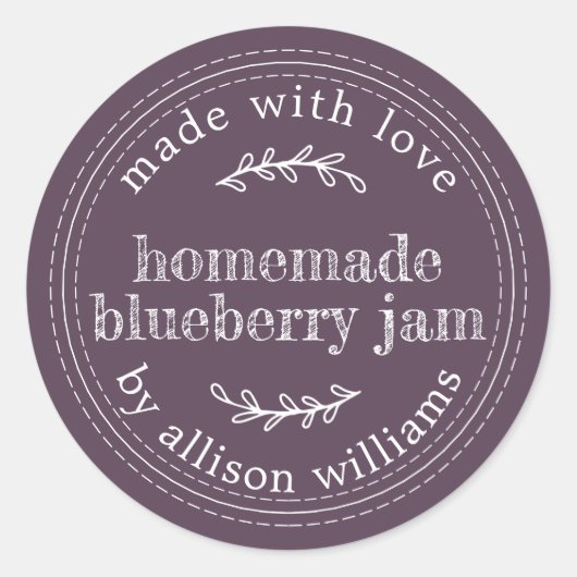 Sticker Rond Confiture Maison Rustique de Mûre Violette (Devant)