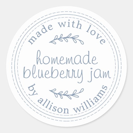 Sticker Rond Confiture Maison Rustique de Myrtille Mise en Pot (Devant)