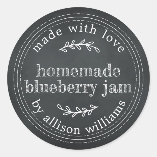 Sticker Rond Confiture Maison Rustique Tableau Noir (Devant)