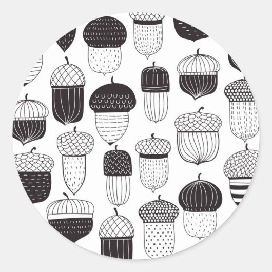 Sticker Rond Conflit de Doodle motif d'automne (Devant)