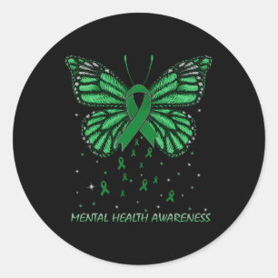 Sticker Rond Confort des papillons de santé mentale