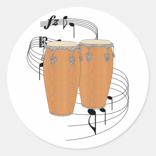 Sticker Rond Conga Drums (Devant)