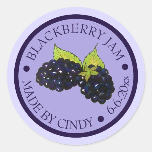 Sticker Rond Congélations De Confiture De Blackberry Façonnées  (Devant)