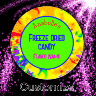 Sticker Rond Congeler le bonbon séché Rainbow Personnalisé Étiq