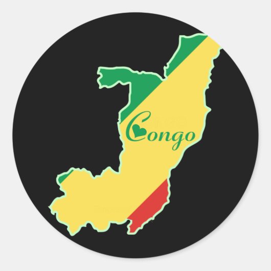 Sticker Rond Congo-Brazzaville cool (Devant)