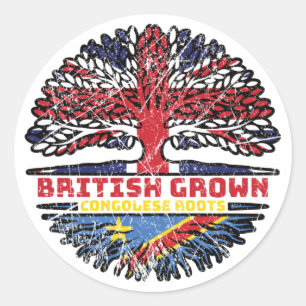 Sticker Rond Congo Congo Royaume-Uni British Tree