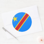 Sticker Rond Congo - Drapeau République démocratique du Congo (Enveloppe)