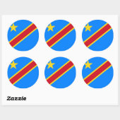 Sticker Rond Congo - Drapeau République démocratique du Congo (Feuille)