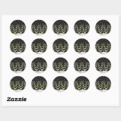 Sticker Rond Conifères en hiver (Feuille)