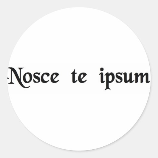 Sticker Rond Connais-toi toi-même. (Devant)