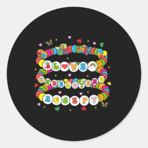 Sticker Rond Connaissance de l'amour Comprendre l'autisme Accep