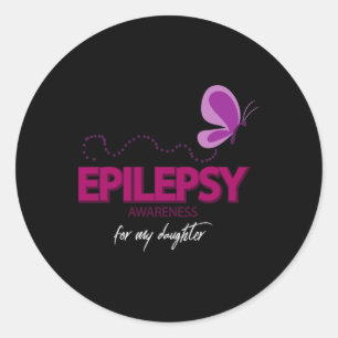 Sticker Rond Connaissance De L'Épilepsie Pour Ma Fille