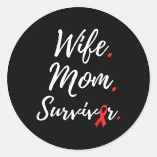 Sticker Rond Connaissance du cancer du sang chez la mère de fam