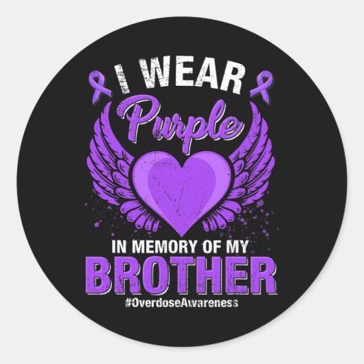 Sticker Rond Connaissance Mémoire violette de mon frère 2 (Devant)
