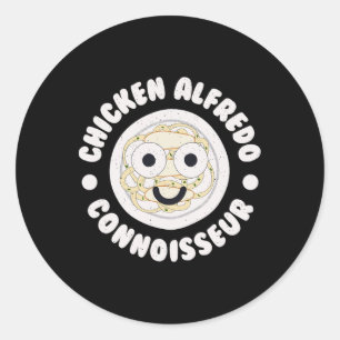 Sticker Rond Connaisseur de Chicken Alfredo - Poulet italien Al
