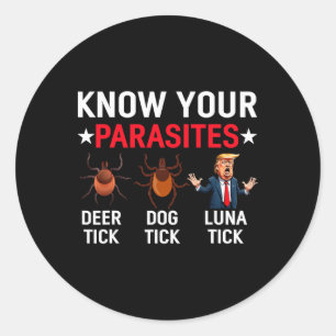 Sticker Rond Connaissez Vos Parasites Anti-trump Mème Parodie T