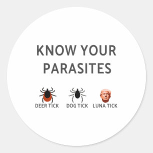 Sticker Rond Connaissez vos parasites anti-Trump résister