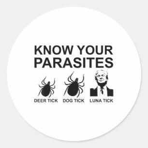 Sticker Rond Connaissez vos parasites pour contrer Trump Tee An